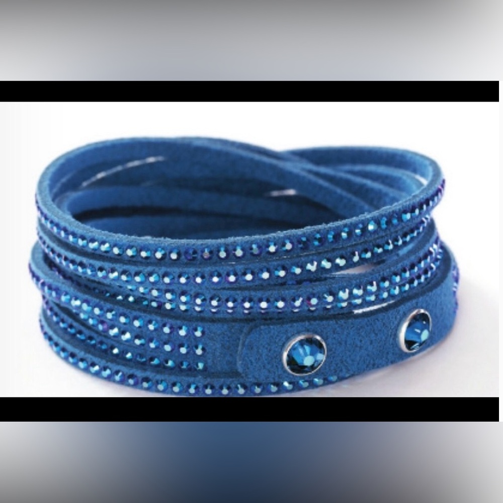 Wrap suede bracelet COBALT Swarovski Touchstone